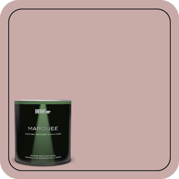 BEHR MARQUEE 1 qt. #130E-3 Rosy Tan Semi-Gloss Enamel Exterior Paint & Primer
