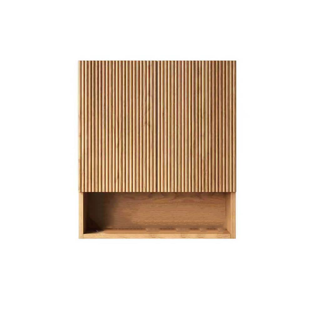 26 in. W x 8 in. D x 30 in. H Natural Wood Plywood Bathroom Storage Wall Cabinet with Shelf and Door in Yellow price history on PriceWatchPro