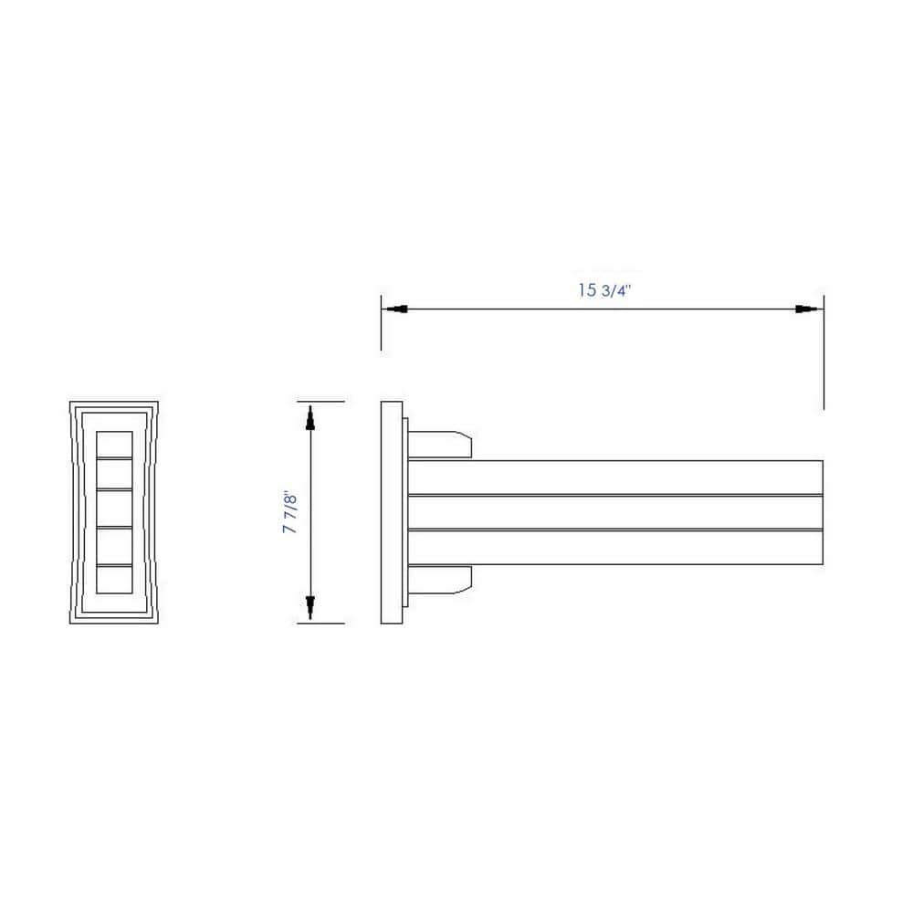 Elegant 16" Rubberwood Triple Arm Towel Bar in Natural Finish