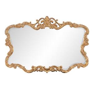 27 in. x 38 in. Classic Irregular Framed Gold Vanity Mirror