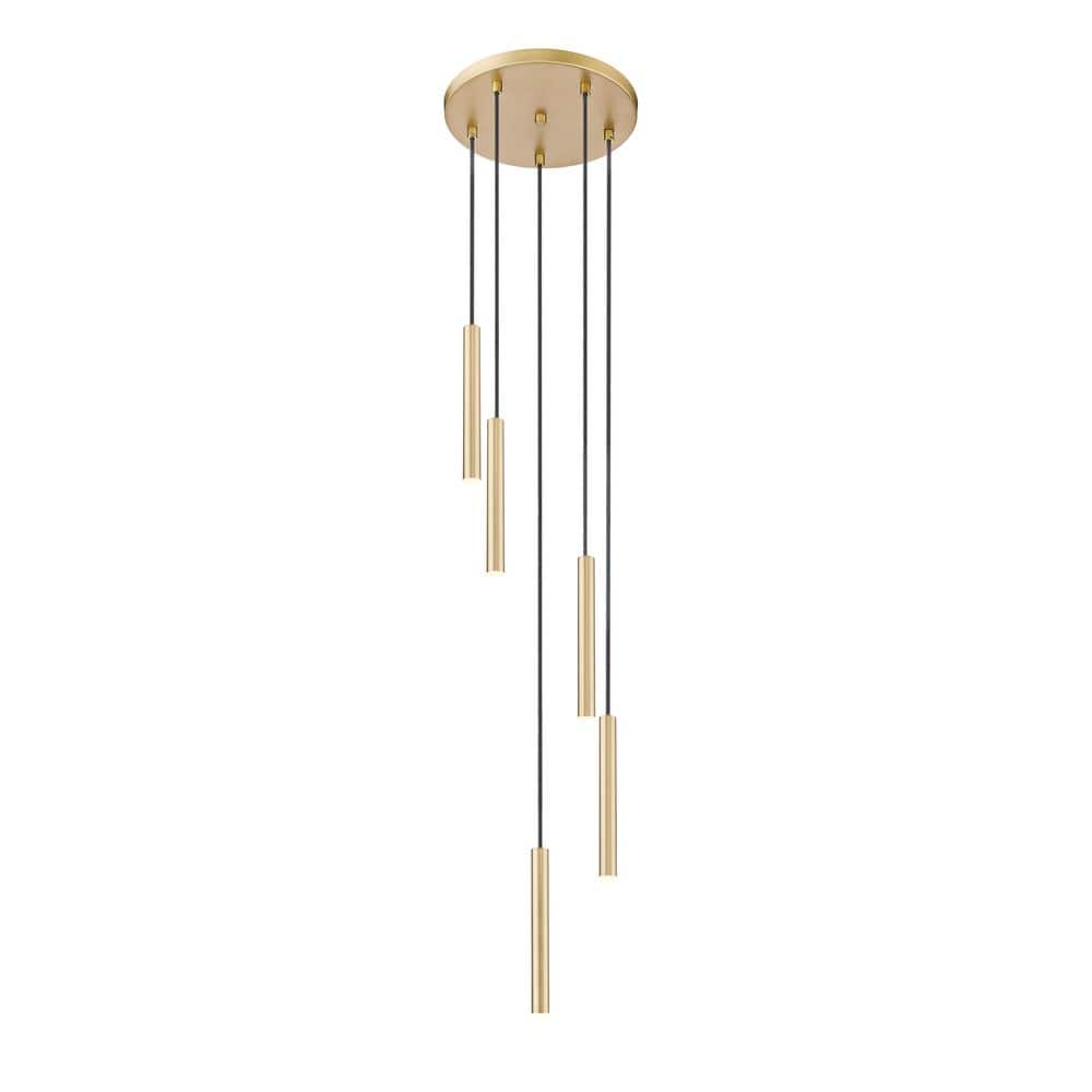 Forest 12 inch Modern Gold 5 Light Integrated LED Chandelier