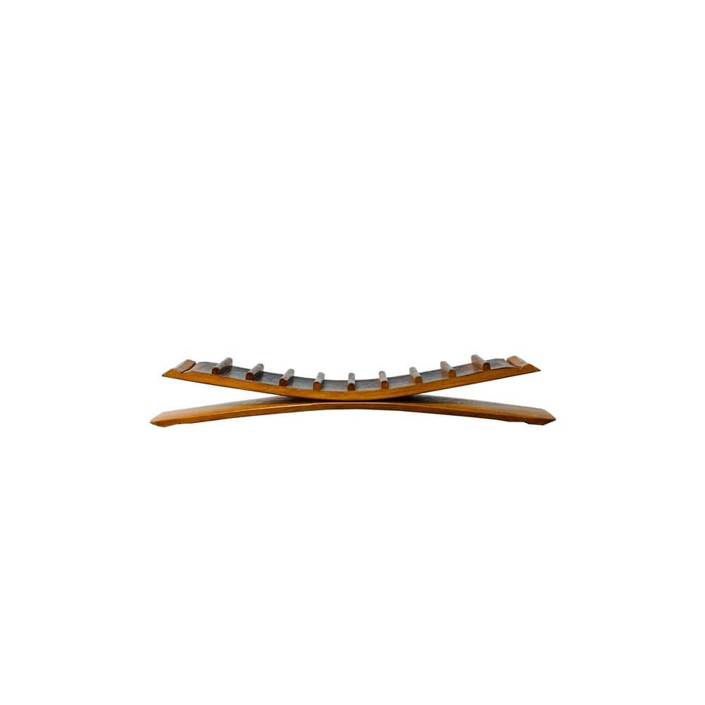 10-Bottle Brown Oak Arched Tabletop Wine Rack