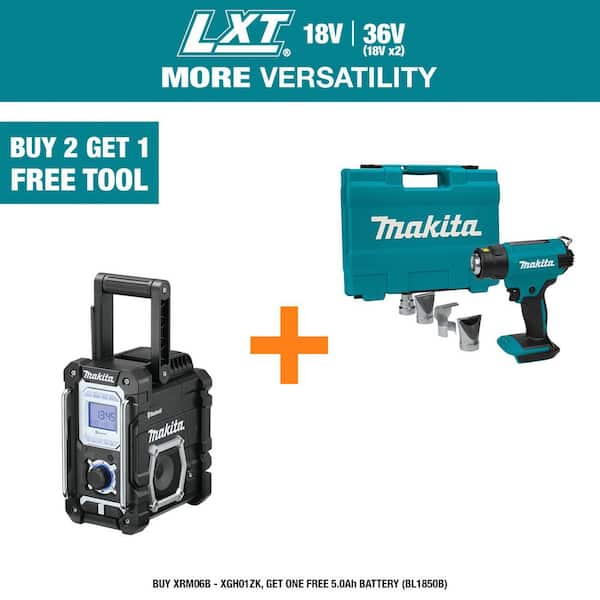18V LXT Lithium-Ion Cordless Bluetooth Job Site Radio (Tool Only) with 18V LXT Lithium-Ion Cordless Heat Gun (Tool Only)