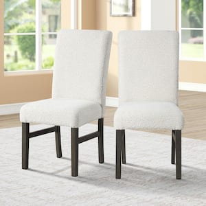 New Classic Furniture High Line White Wood Side Chair with White Fabric Seat (Set of 2)