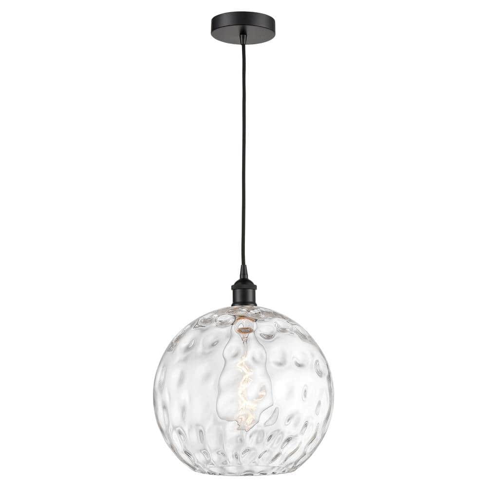 Edison Matte Black 15'' Indoor/Outdoor Mini Pendant Light