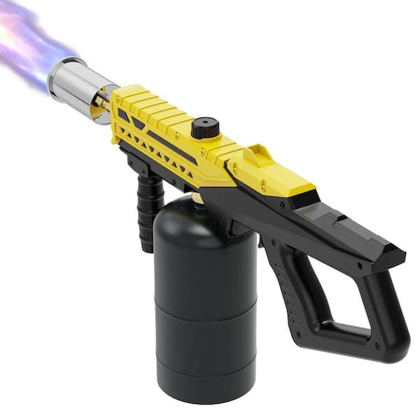 Alloy Nickel-Plated Finish Propane Torch Gun with Adjustable Flame for Cooking, BBQ, Searing, Campfire, 1 Piece