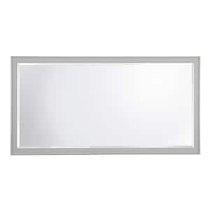 Gazette 60 in. W x 31 in. H Rectangular Wood Framed Wall Bathroom Vanity Mirror in Grey