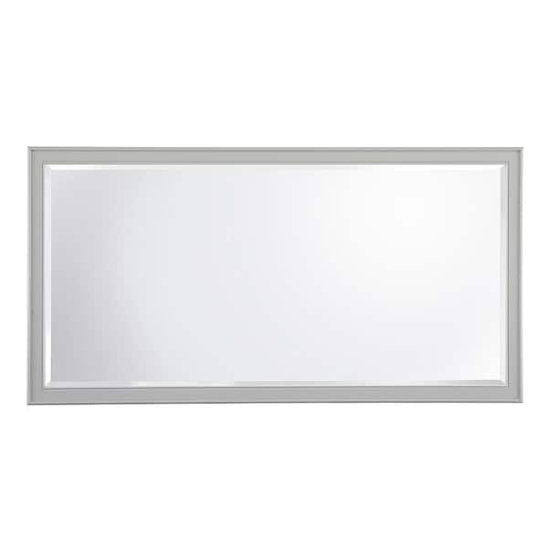 Home Decorators Collection Gazette 60 in. W x 31 in. H Rectangular Wood Framed Wall Bathroom Vanity Mirror in Grey