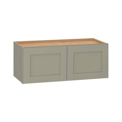 Hampton Bay Westfield Dusk Gray Shaker Stock Assembled Wall Kitchen Bridge Cabinet (30 in. W x 12 in. D x 12 in. H) F12W3012B