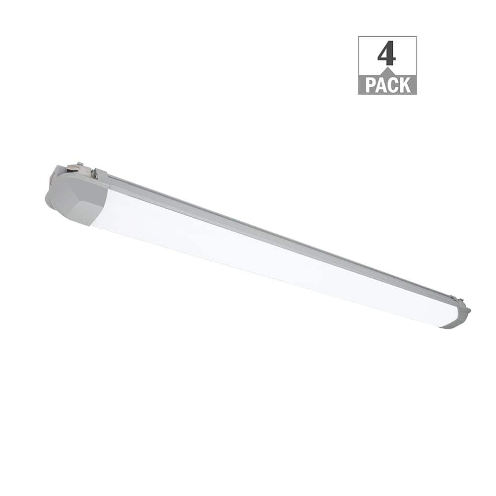 4-Pack 4 ft. Vapor Tight 4500 Lumens LED Wraparound Light Fixture 120-277V 