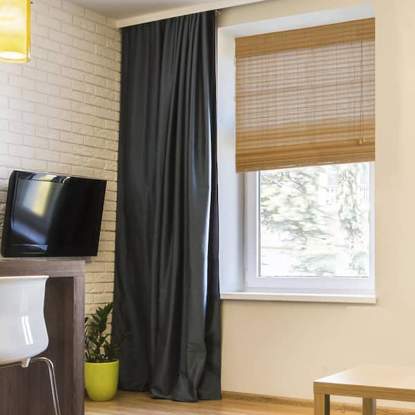 Radiance Wheat Westside Bamboo Roman Shade - 60 in. W x 64 in. L