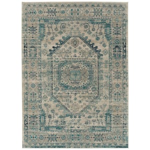 Zuma Beach Collection Turquoise 2 ft. x 3 ft. Rectangle Indoor/Outdoor Area Rug