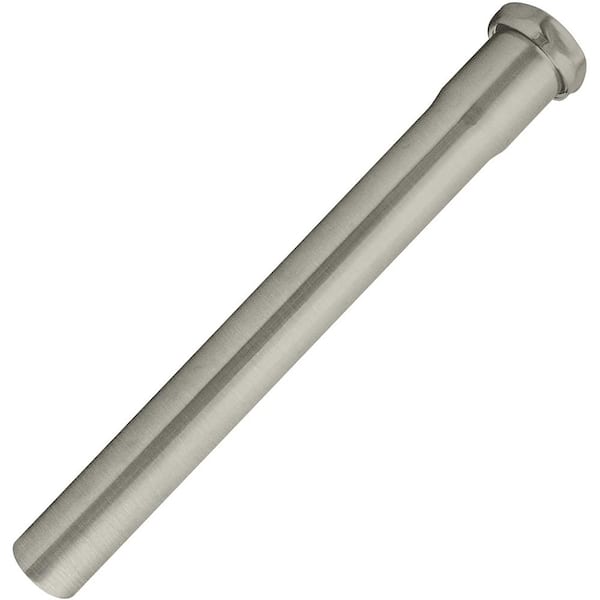 Westbrass 1-1/4 in. x 12 in. Brass Slip Joint Extension Tube in Stainless Steel