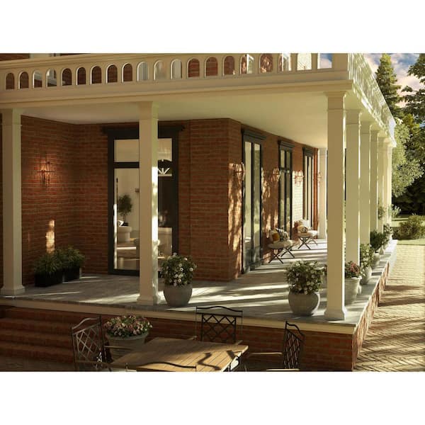 1-Light Antique Copper Outdoor Lantern Bradshaw Clear Glass Transitional Medium Wall Sconce No Bulbs Included