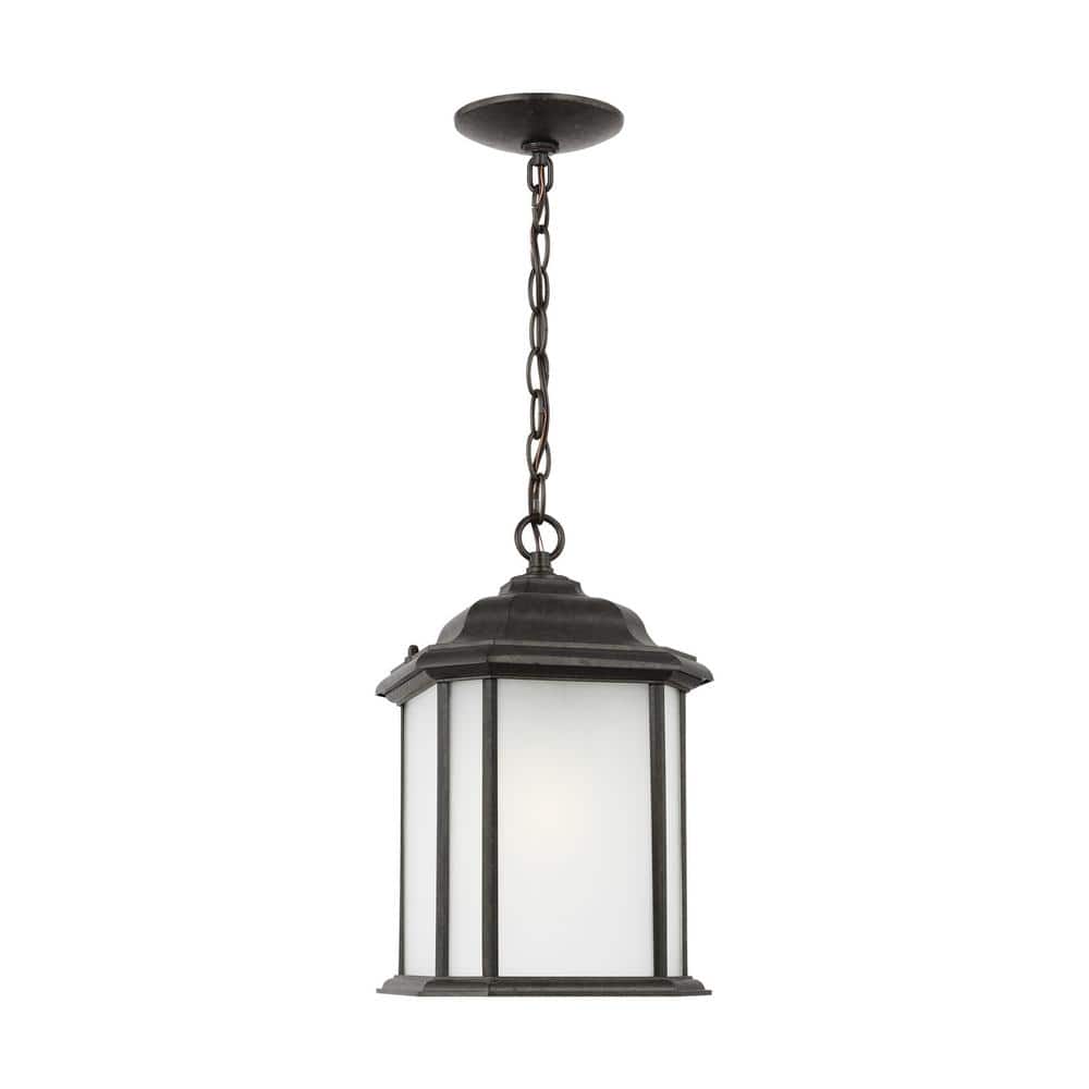 Kent Oxford Bronze Outdoor Pendant with Satin Etched Glass