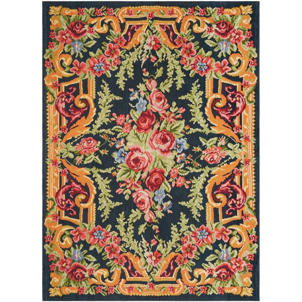 Classic Vintage 6 ft. x 9 ft. Black/Rose Medallion Floral Area Rug price history on PriceWatchPro