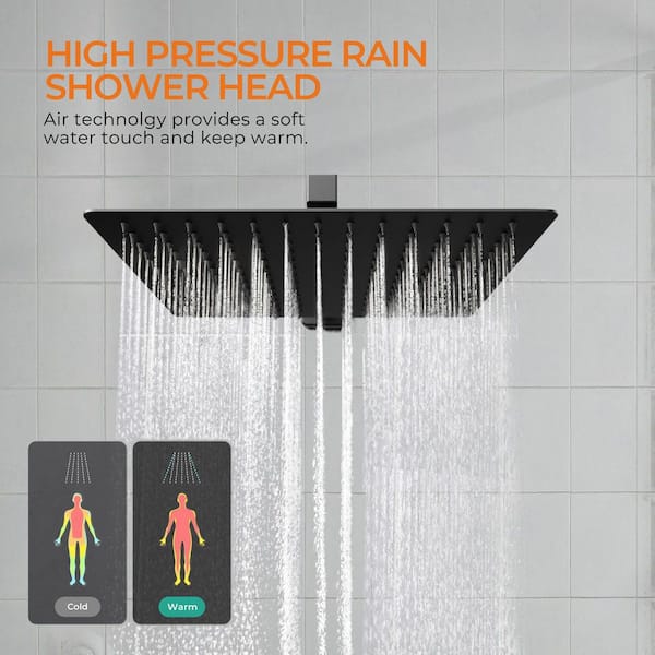 androme 12 in. 2-Jet High-Pressure Mixer Set Rainfall Shower