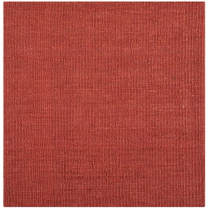 Natural Fiber Rust 10 ft. x 10 ft. Woven Crosstitch Square Area Rug