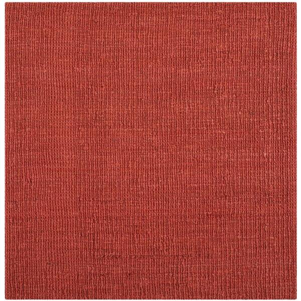 SAFAVIEH Natural Fiber Rust 10 ft. x 10 ft. Woven Crosstitch Square Area Rug
