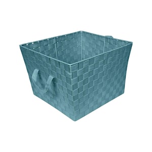 10 in. H x 15 in. W x 13 in. D Green Plastic Cube Storage Bin