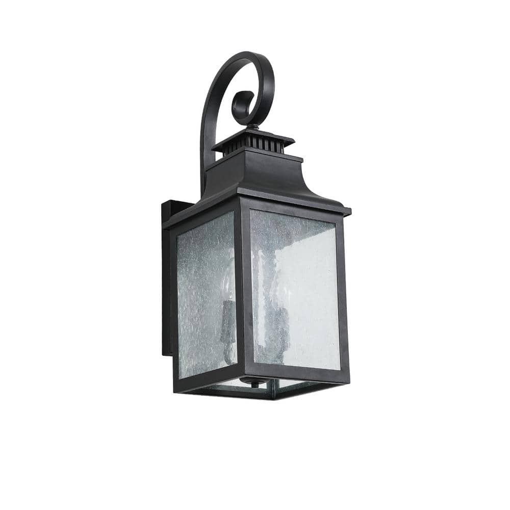 23 in. Black Outdoor Wall Lantern Sconce with Glass Shade, Weather-Resistant, Supports E12 Bulbs (Bulbs Not Included) price history on PriceWatchPro