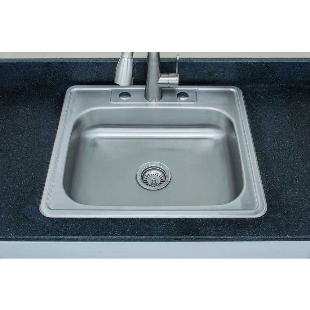 25'' Matte Stainless Steel Single Bowl Drop-In Kitchen Sink