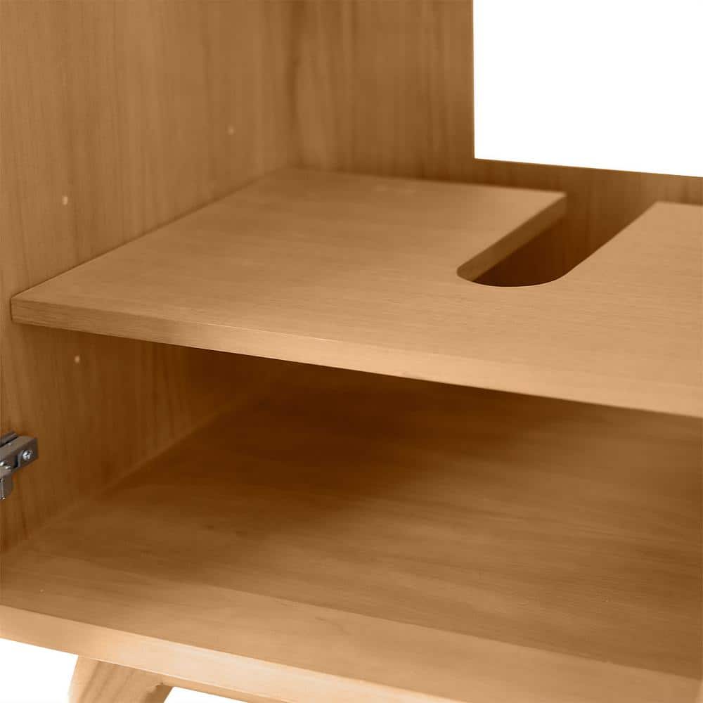 Taylor 73" Natural Teak Double Sink Vanity with White Quartz Top