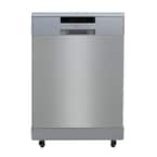 24 in. Stainless Steel Portable 120-Volt Dishwasher with 6 Cycles and 10 Place Settings Capacity