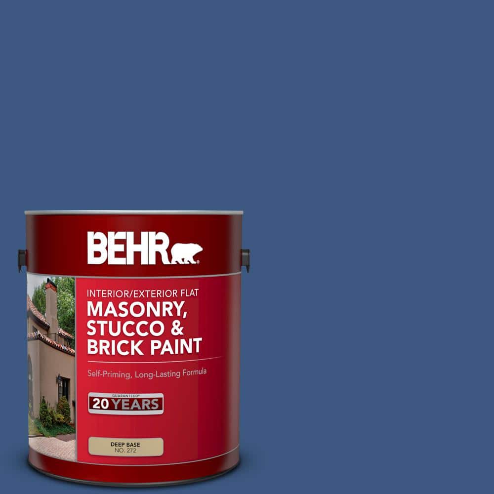 1 gal. #M520-7 Admiral Blue Flat Interior/Exterior Masonry, Stucco and Bric