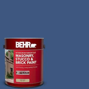 1 gal. #M520-7 Admiral Blue Flat Interior/Exterior Masonry, Stucco and Brick Paint