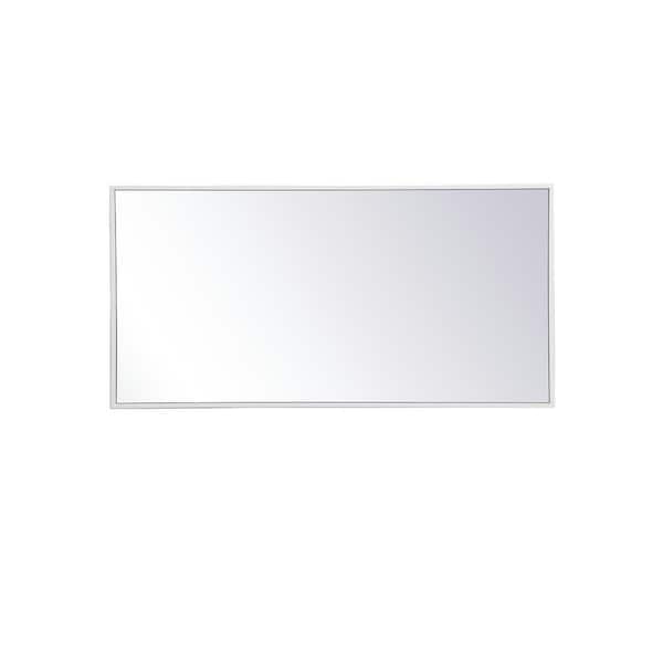 Unbranded Medium Rectangle White Modern Mirror (36 in. H x 18 in. W)