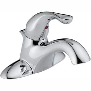 Classic 4 in. Center Set Single-Handle Bathroom Faucet with Metal Drain Assembly in Chrome