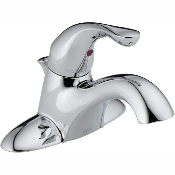 Delta Classic 4 in. Center Set Single-Handle Bathroom Faucet with Metal Drain Assembly in Chrome