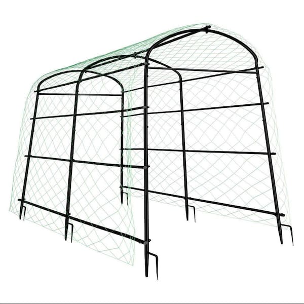 63 in. Tall Metal Garden Arch Trellises, Cucumber Trellis with Polyethylene-Coated for Climbing Plants Outdoor