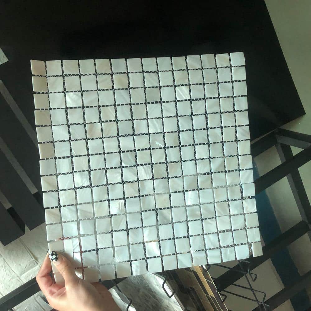 12" x 12" White Mother of Pearl Mosaic Tile