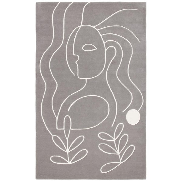 SAFAVIEH Fifth Avenue Gray/Ivory 4 ft. x 6 ft. Abstract Area Rug