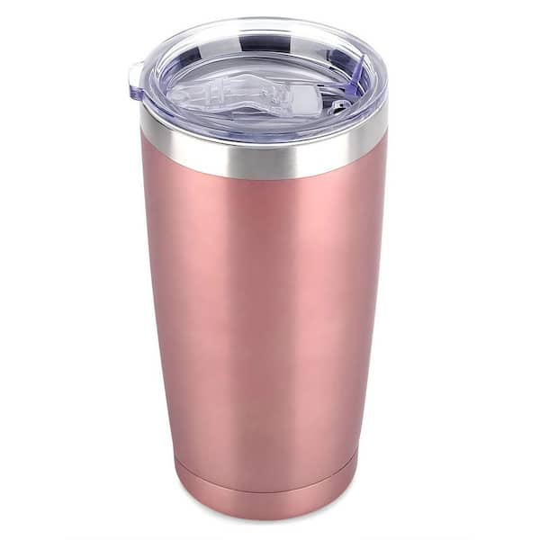 20 oz. Insulated Travel Coffee Tumbler, 1-Bottle Stainless Steel Double Wall Vacuum Insulated Mug with Lid, Rose Gold