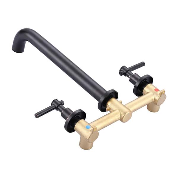 IVIGA 2-Handle Wall Mount Roman Tub Faucet with High Flow Rate and Long Spout in. Oil Rubbed Bronze
