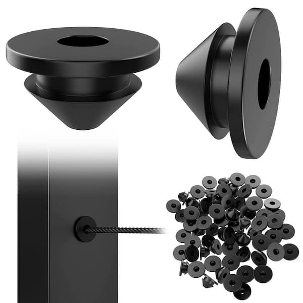 Cable Railing Rubber Grommets for 1/8 in. 5/32 in. 3/16 in. Cables for Metal Cable Railing Posts 100-Pack