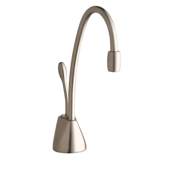 1 Handle 8.75 in. Faucet for Instant Cold Water Dispenser with 1 gal. Tank in Satin Nickel