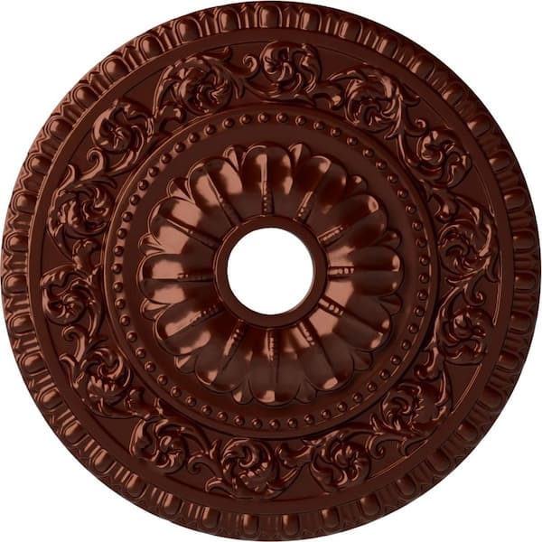 Ekena Millwork 2-1/8" x 23-1/2" x 23-1/2" Polyurethane Vaduz Ceiling Medallion Hand-Painted Antique Copper