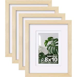 8 x 10 Matted Oak Wood Wood Hanging Picture Frame (Set of 4)
