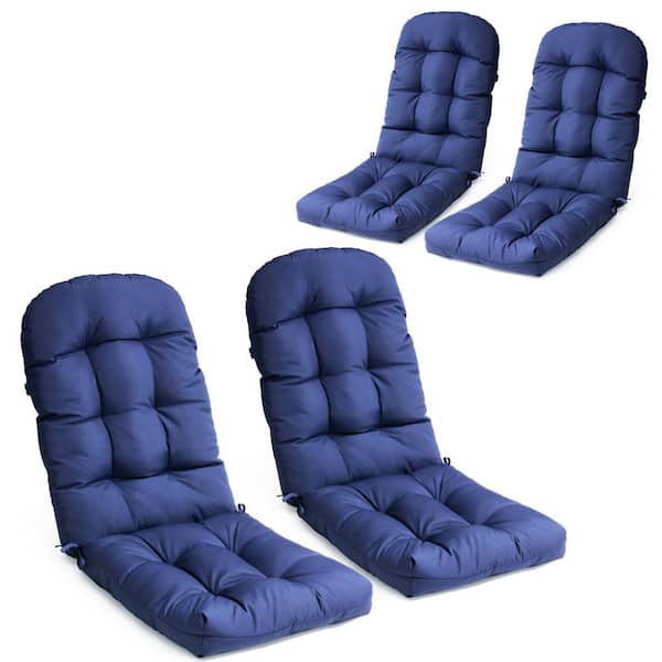 Pellebant 20 in. x 30 in. 4-Piece Deep Seating Outdoor Adirondack Chair Cushion in Dark Blue for Lounge Chair, Rocking Chair