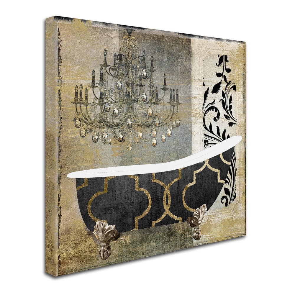 Paris Bath II Black and Gold Canvas Wall Art