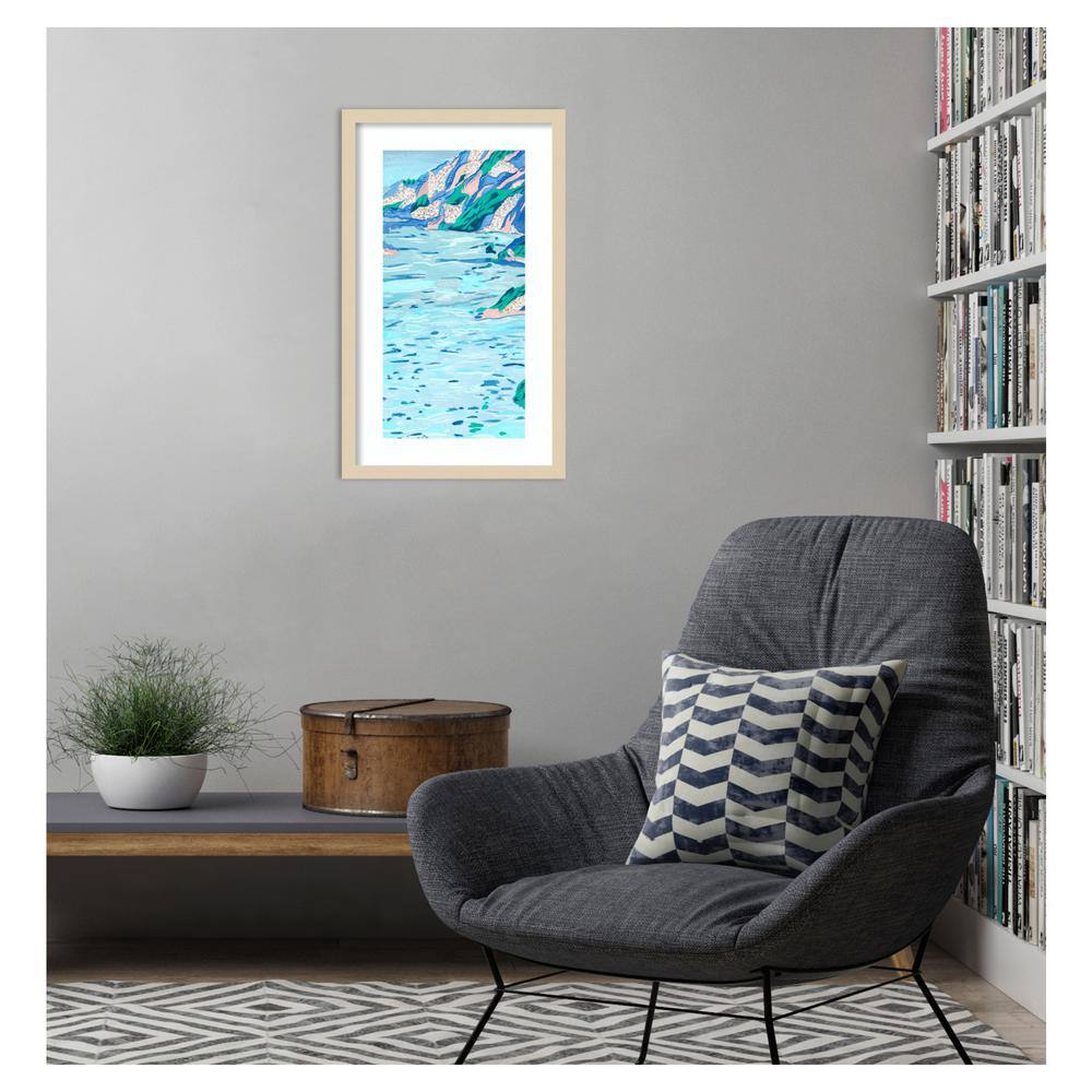 Melissa Wang Coastal Expressionism Framed Graphic Art Print, 15" x 25", Natural