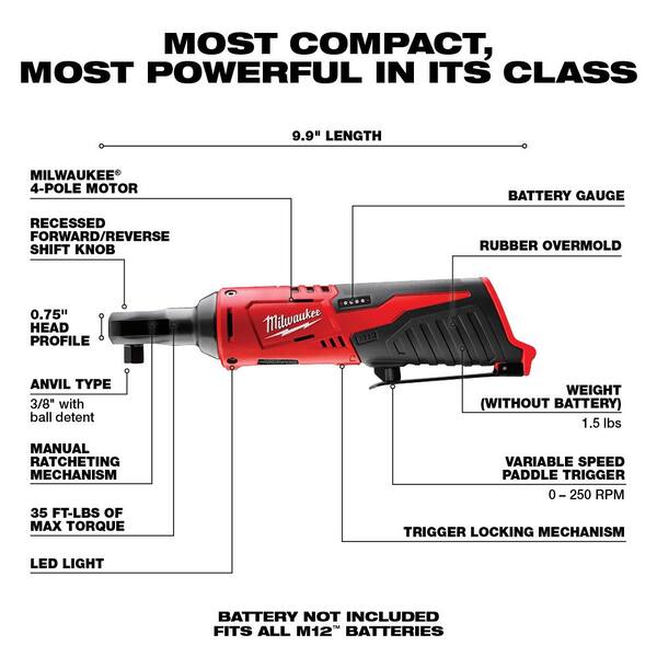 Milwaukee M12 12V Lithium-Ion HACKZALL Cordless Reciprocating Saw Kit with M12 3/8 in. Ratchet and 6.0 Ah XC Battery Pack