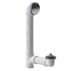 600 Series 16 in. Sch. 40 PVC Bath Waste with Lift and Turn Bathtub Stopper in Chrome Plated
