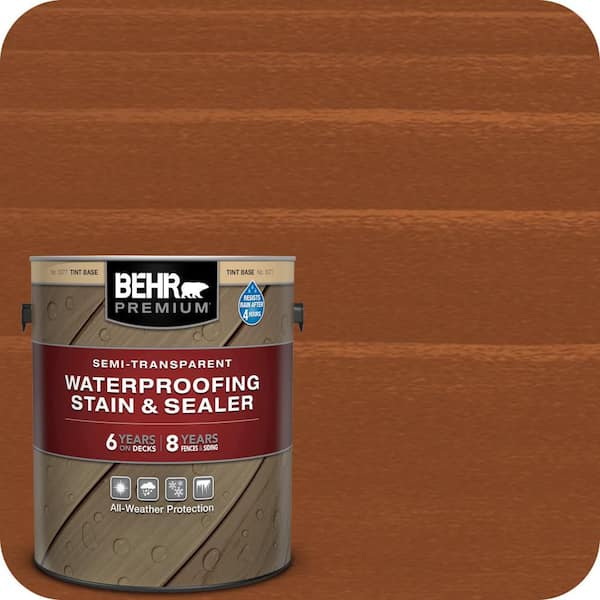 BEHR PREMIUM 1 gal. #ST-130 California Rustic Semi-Transparent Waterproofing Exterior Wood Stain and Sealer