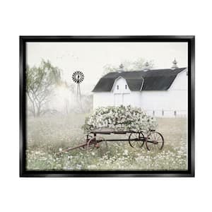 Vintage Flower Wagon Rural Country Barn Design By Lori Deiter Floater Frame Architecture Art Print 31 in. x 25 in.