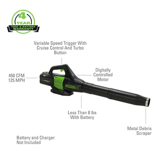 BLACK+DECKER 100 MPH 400 CFM 60V MAX Cordless Handheld Leaf Blower